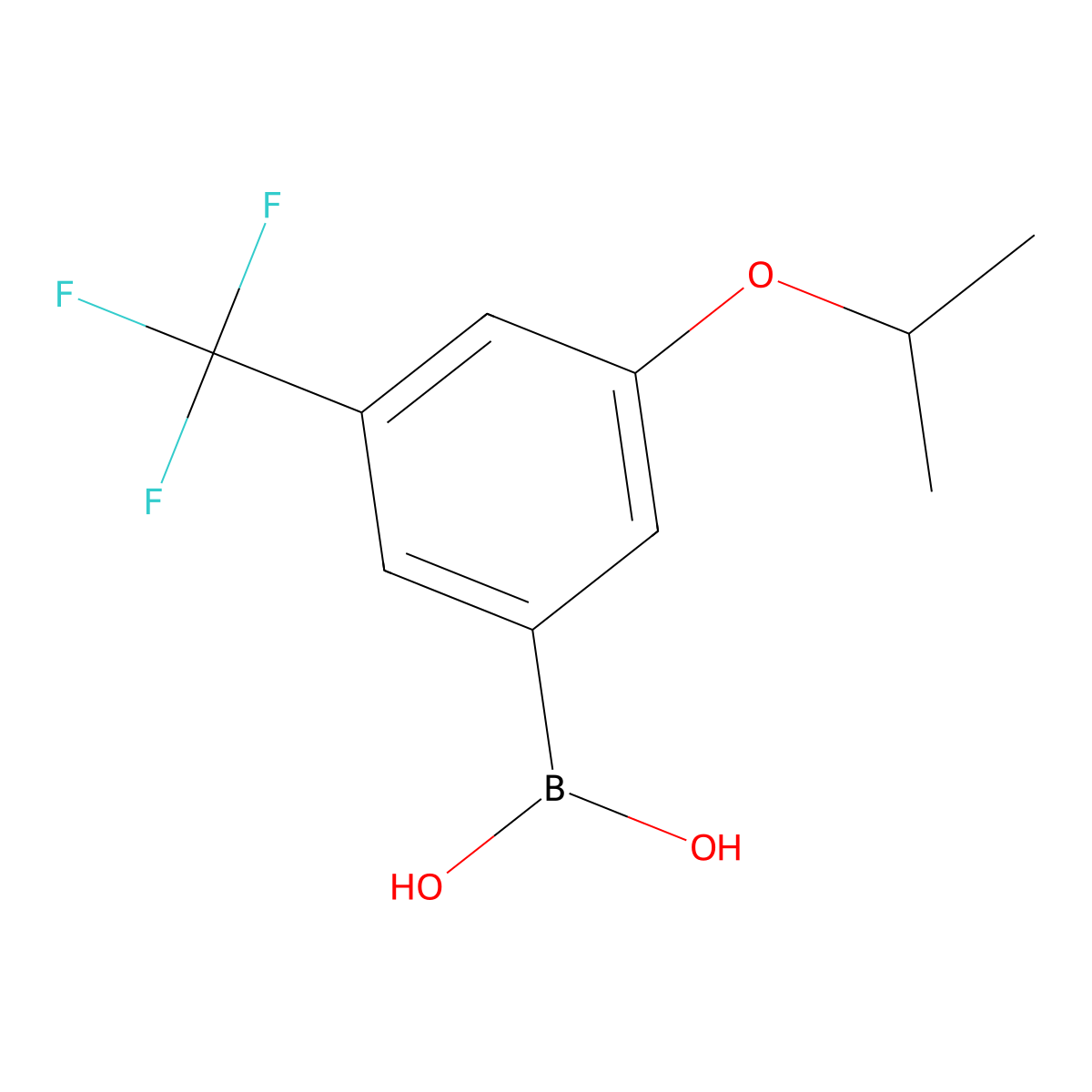 3-Isopropoxy-5-trifluoromethylphenylboronic acid molecular structure, CAS 1256345-44-4