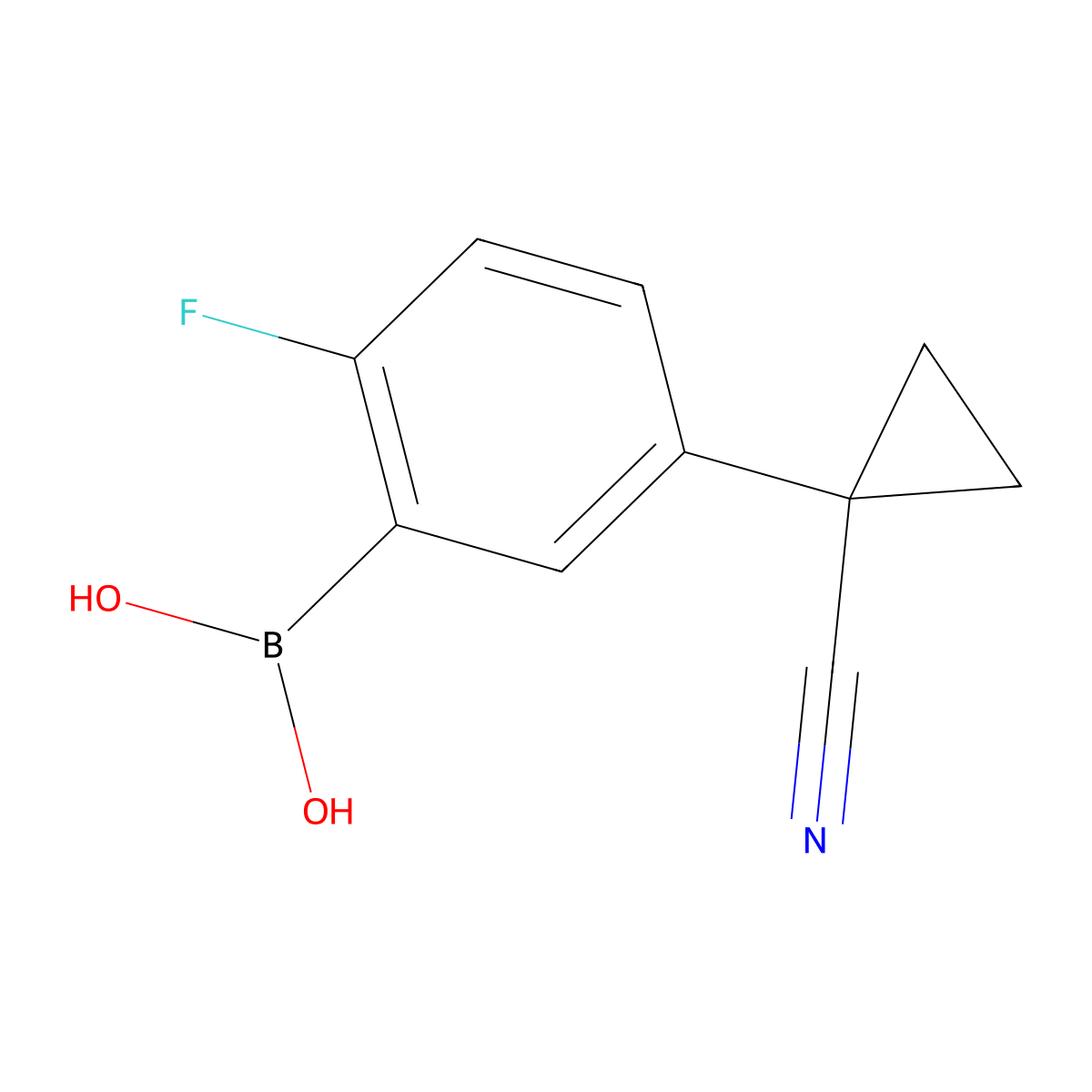5-(1-Cyanocyclopropyl)-2-fluorophenylboronic acid molecular structure, CAS 1256345-50-2