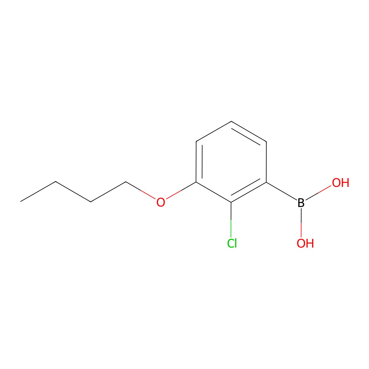 3-Butoxy-2-chlorophenylboronic acid molecular structure, CAS 1256345-58-0