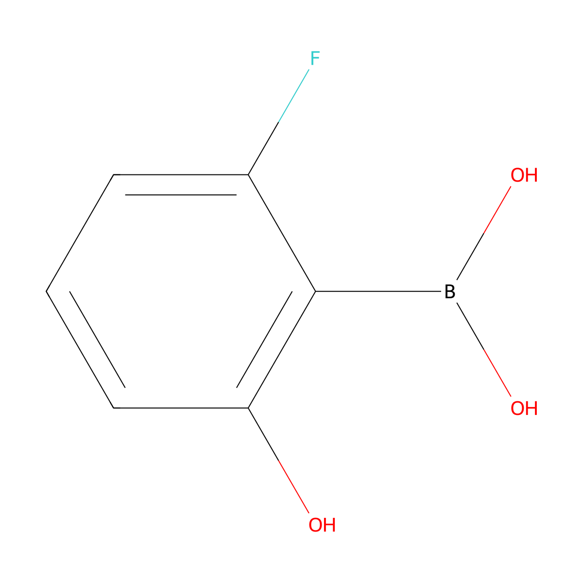 2-Fluoro-6-hydroxyphenylboronic acid molecular structure, CAS 1256345-60-4