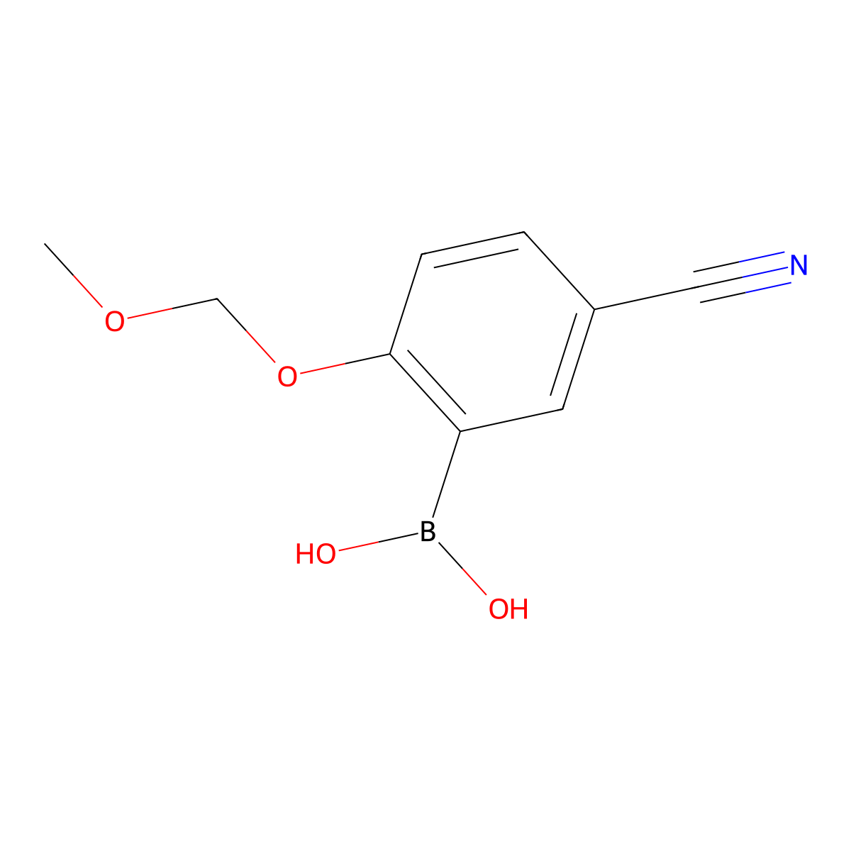 (5-Cyano-2-(methoxymethoxy)phenyl)boronic acid molecular structure, CAS 1256345-61-5