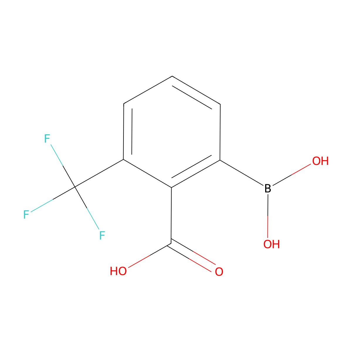 2-Borono-6-trifluoromethylbenzoic acid molecular structure, CAS 1256345-62-6