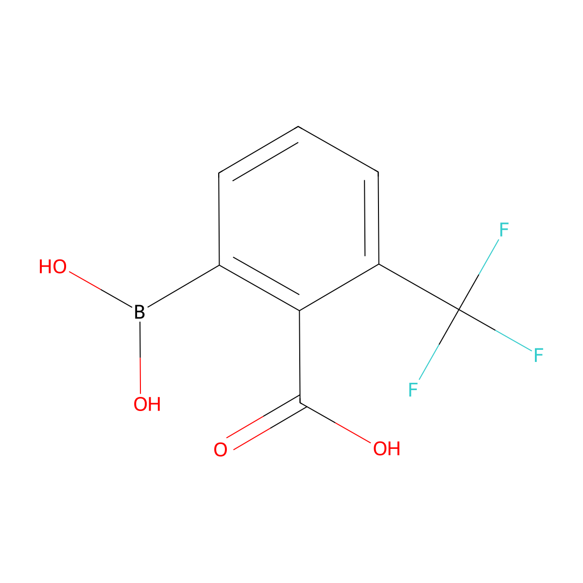 2-Borono-6-trifluoromethylbenzoic acid molecular structure, CAS 1256345-62-6