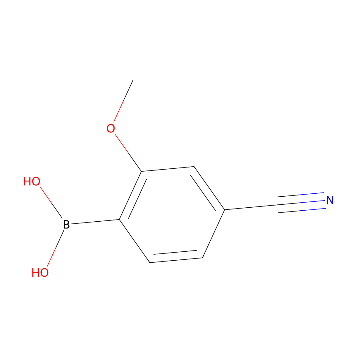 4-Cyano-2-methoxyphenylboronic acid molecular structure, CAS 1256345-67-1