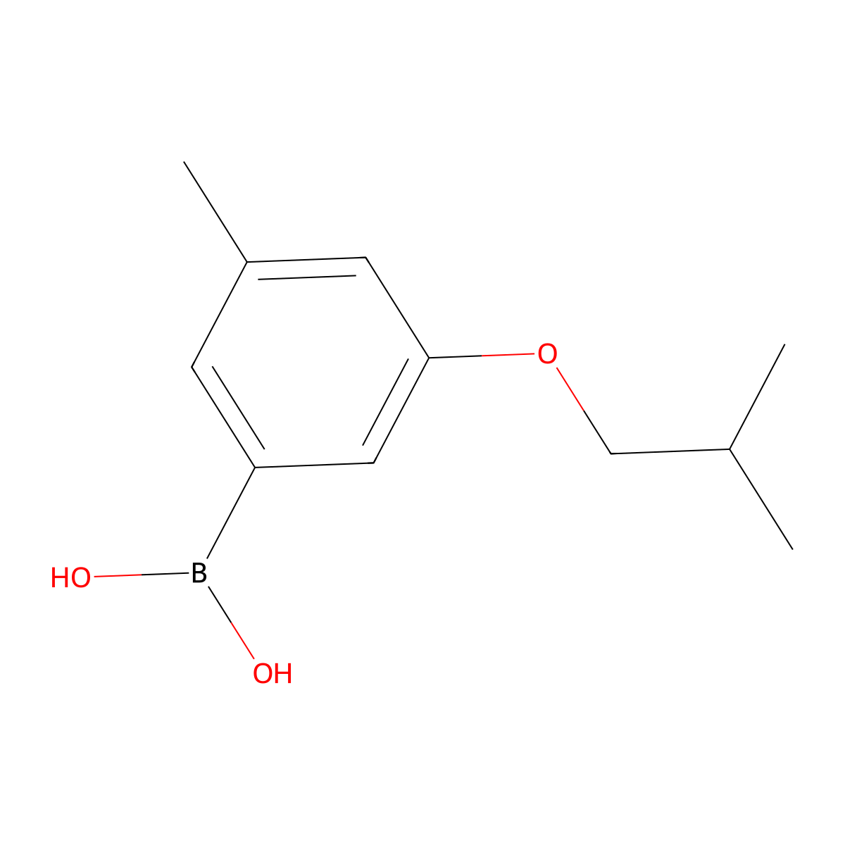 3-Isobutoxy-5-methylphenylboronic acid molecular structure, CAS 1256345-77-3