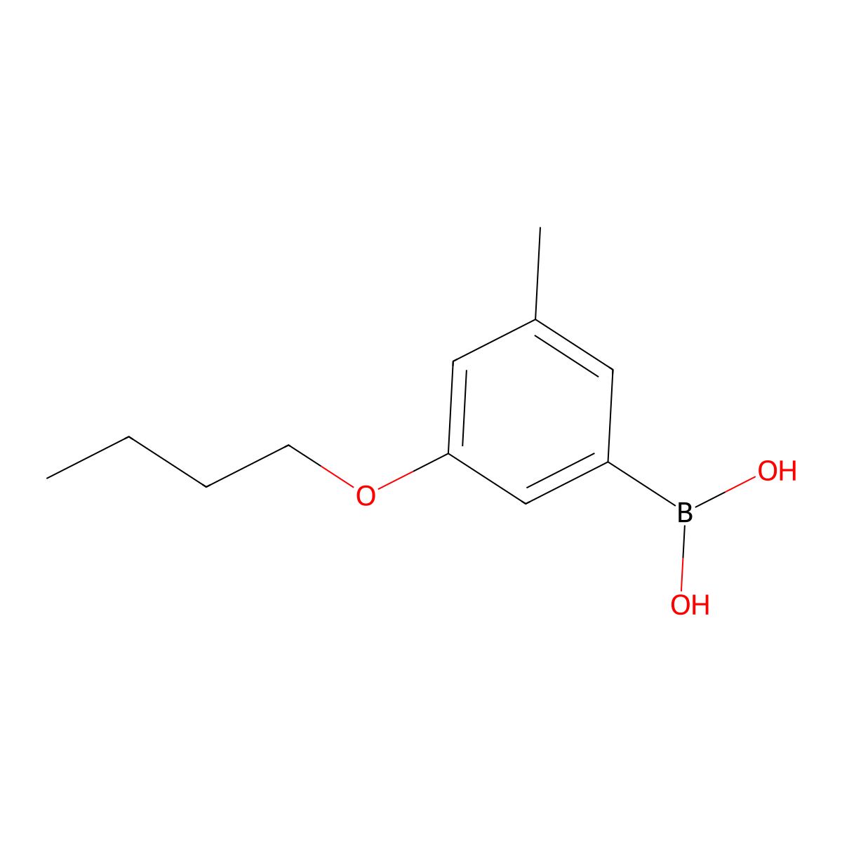 (3-Butoxy-5-methylphenyl)boronic acid molecular structure, CAS 1256345-80-8