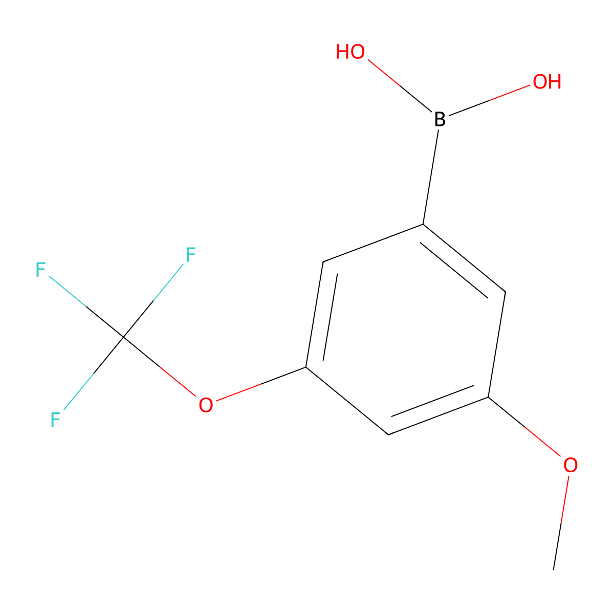 (3-Methoxy-5-(trifluoromethoxy)phenyl)boronic acid molecular structure, CAS 1256345-88-6