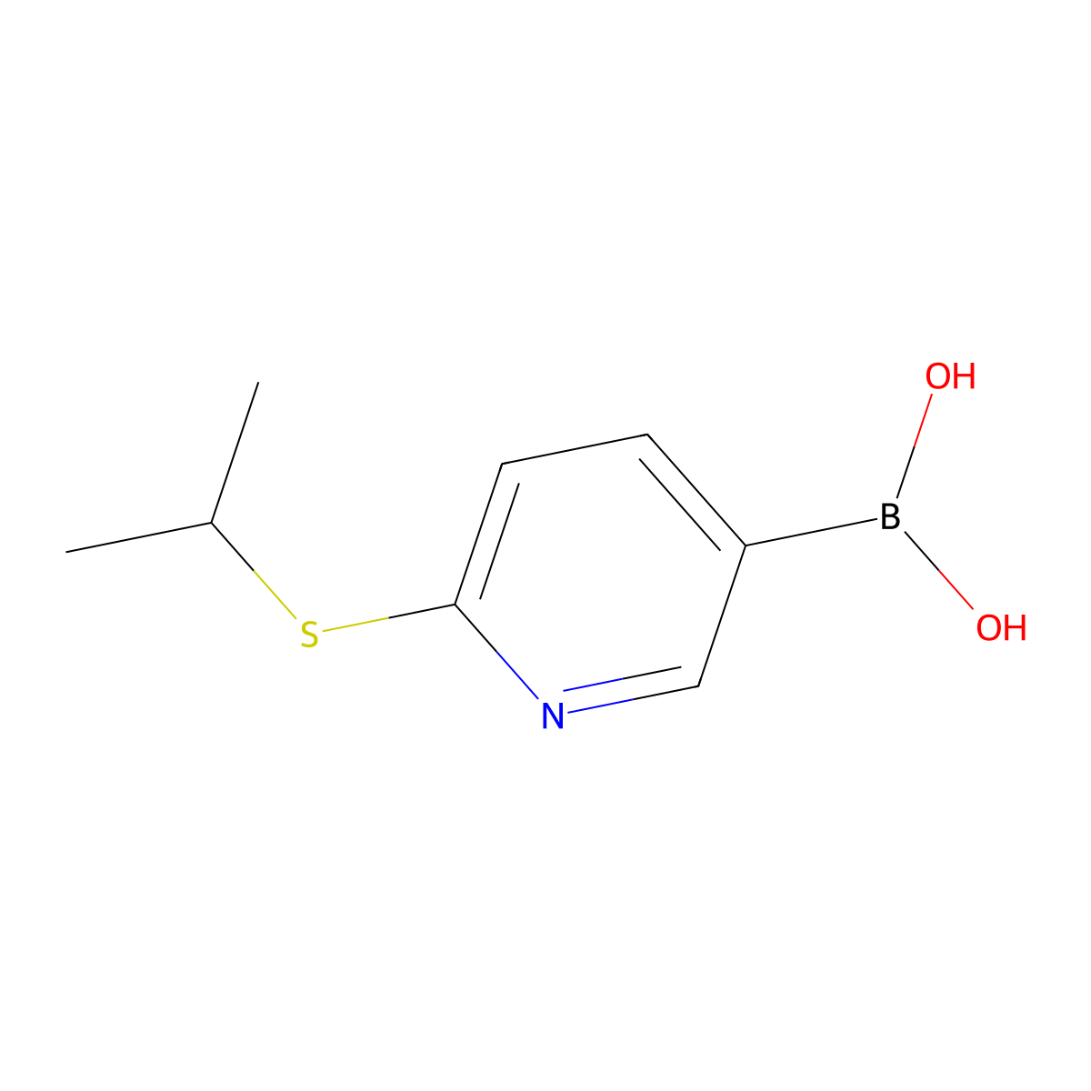 6-(Isopropylthio)pyridine-3-boronic acid molecular structure, CAS 1256345-90-0