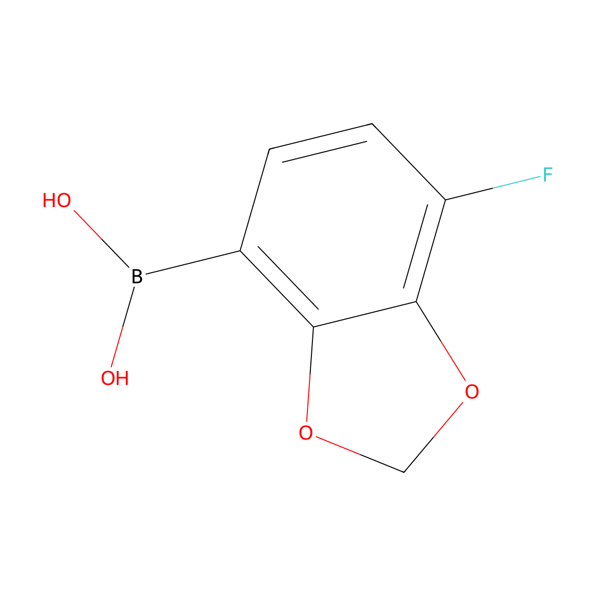 4-Fluoro-2,3-methylenedioxyphenylboronic acid molecular structure, CAS 1256345-92-2