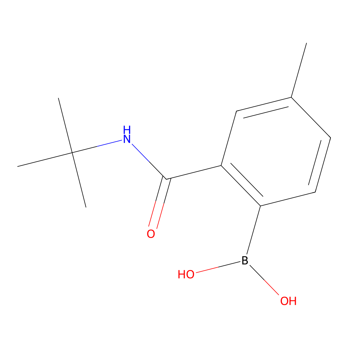 2-(T-Butylcarbamoyl)-4-methylphenylboronic acid molecular structure, CAS 1256345-94-4
