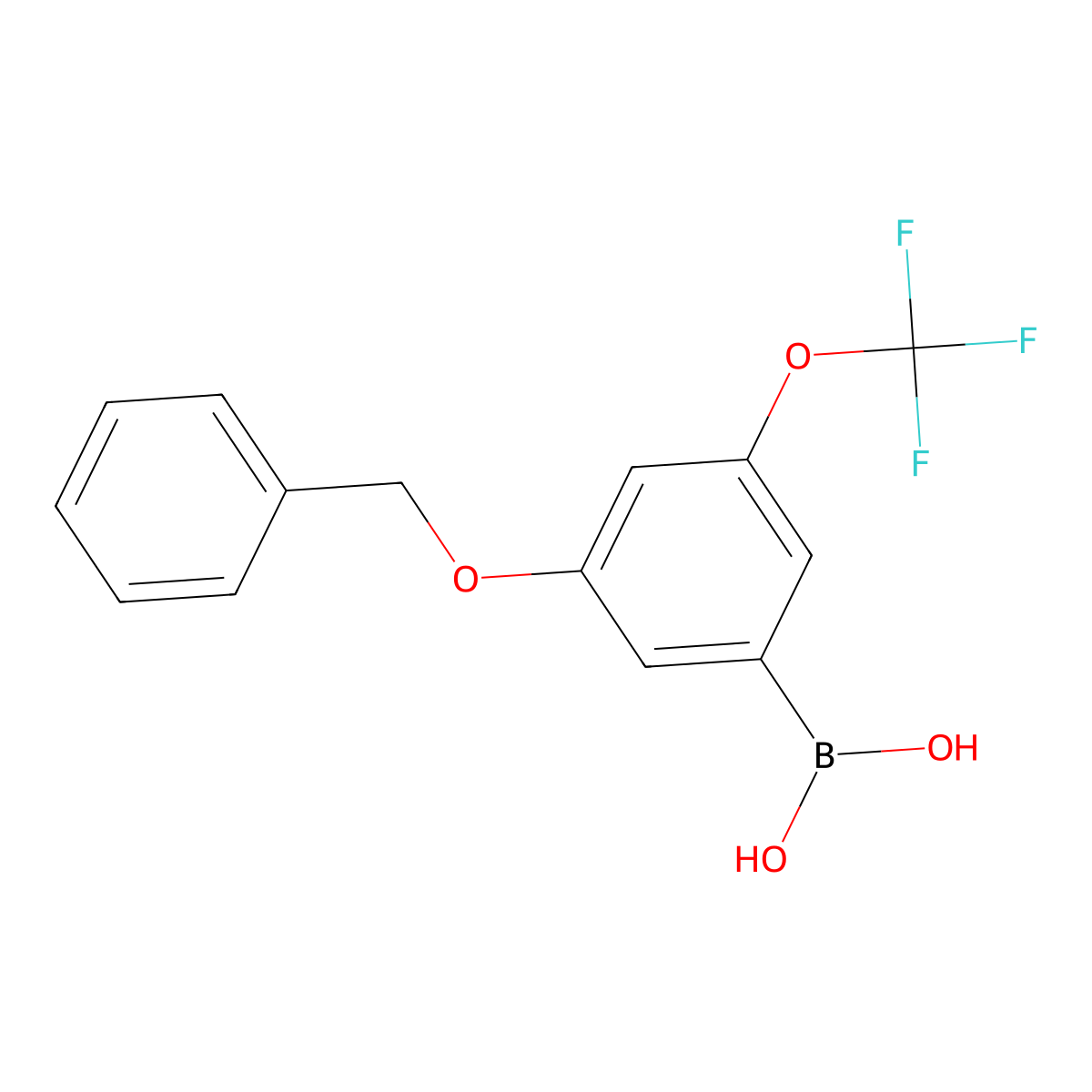 3-(Benzyloxy)-5-(trifluoromethoxy)phenylboronic acid molecular structure, CAS 1256345-95-5