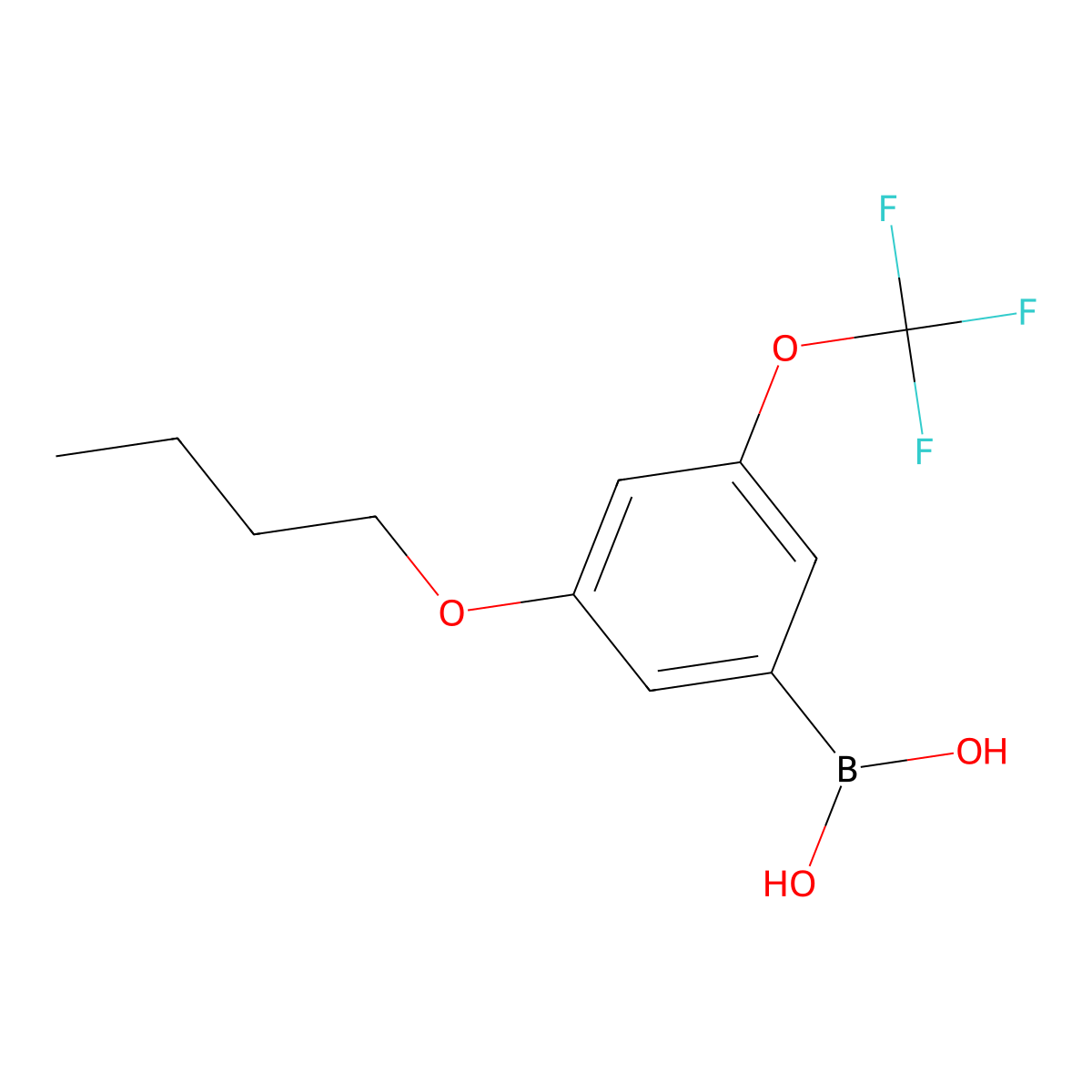 (3-Butoxy-5-(trifluoromethoxy)phenyl)boronic acid molecular structure, CAS 1256345-96-6