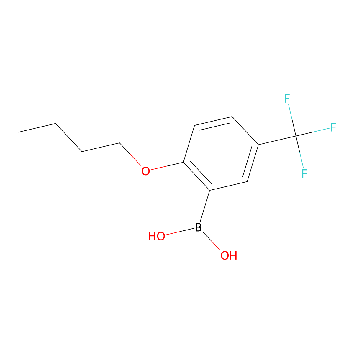 2-Butoxy-5-(trifluoromethyl)phenylboronic acid molecular structure, CAS 1256345-98-8