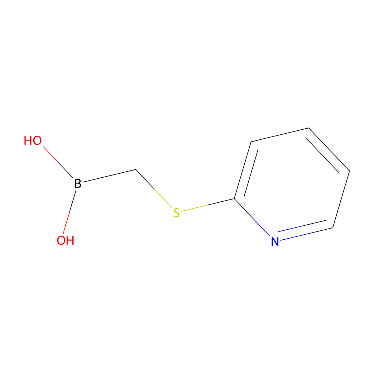 (Pyridin-2-ylthio)methylboronic acid molecular structure, CAS 1256346-00-5
