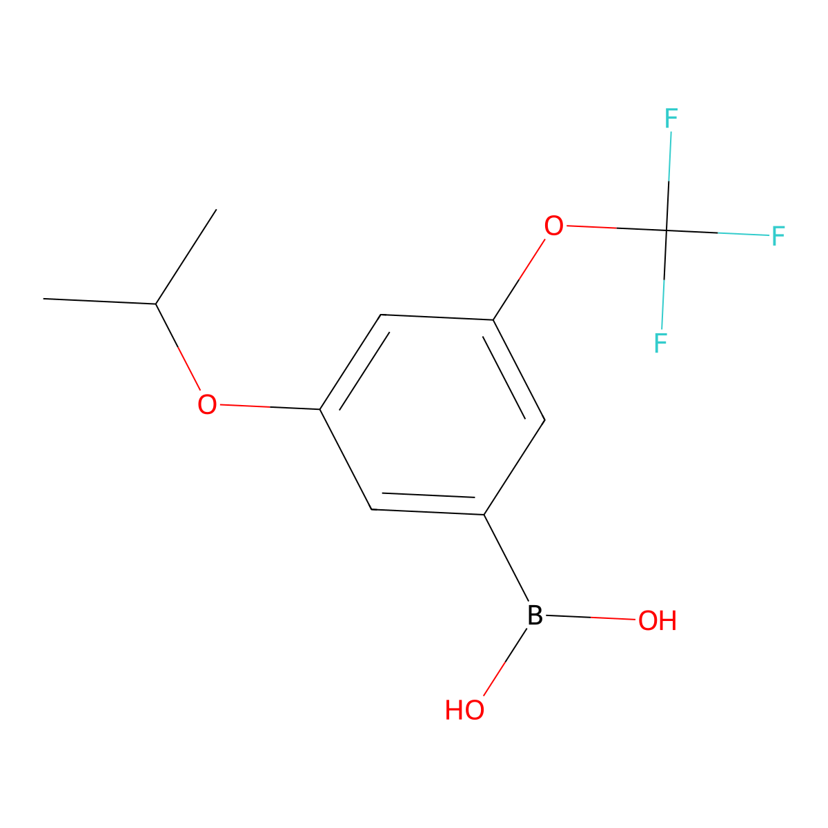 3-Isopropoxy-5-(trifluoromethoxy)phenylboronic acid molecular structure, CAS 1256346-01-6
