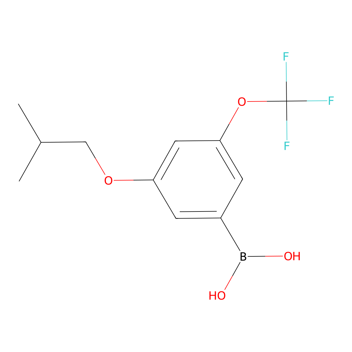 3-Isobutoxy-5-(trifluoromethoxy)phenylboronic acid molecular structure, CAS 1256346-03-8