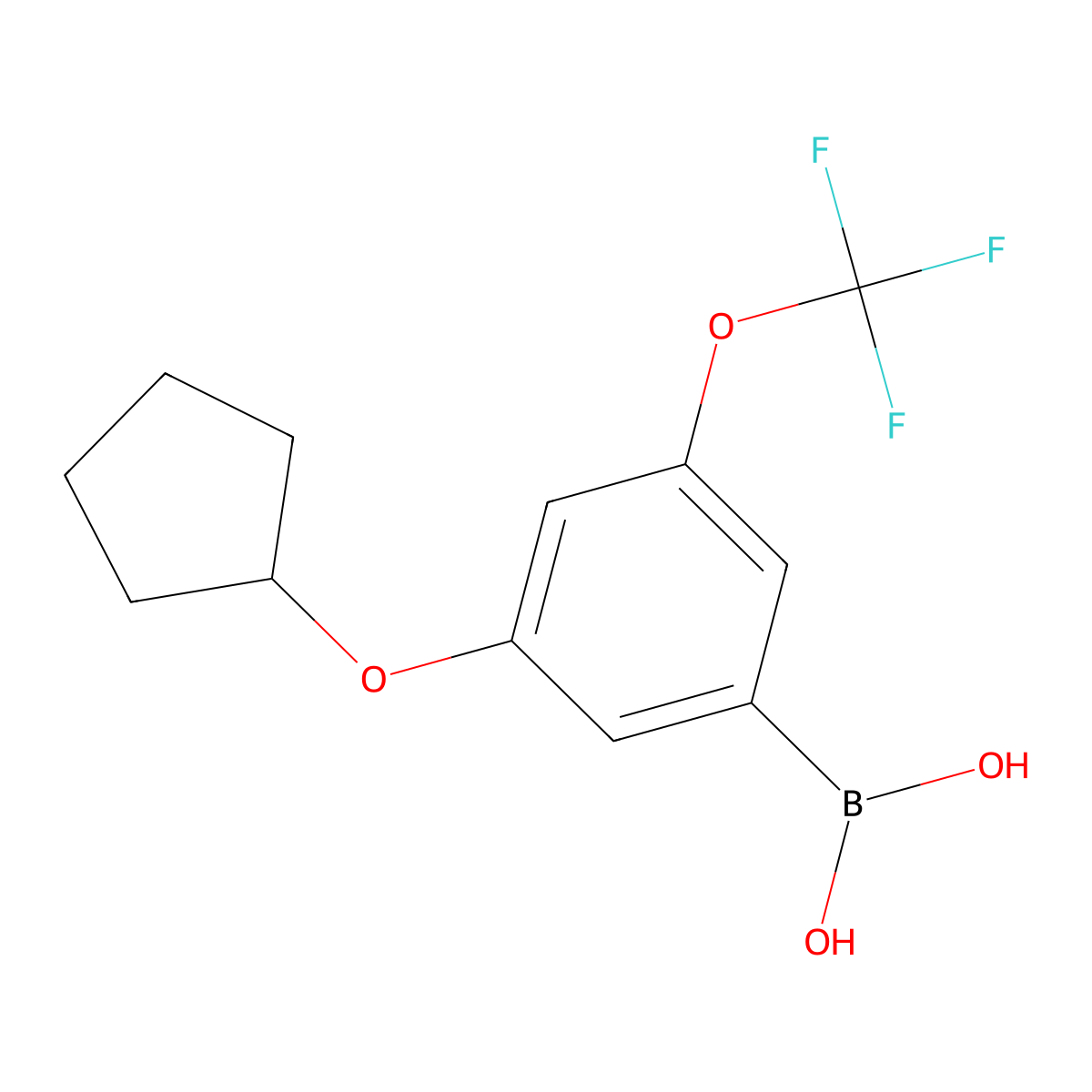3-(Cyclopentyloxy)-5-(trifluoromethoxy)phenylboronic acid molecular structure, CAS 1256346-04-9