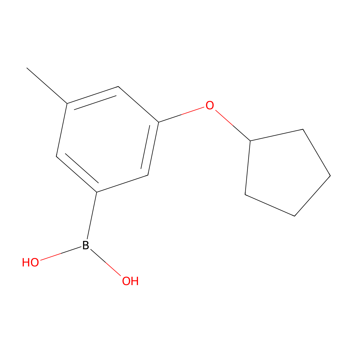 (3-(Cyclopentyloxy)-5-methylphenyl)boronic acid molecular structure, CAS 1256346-07-2