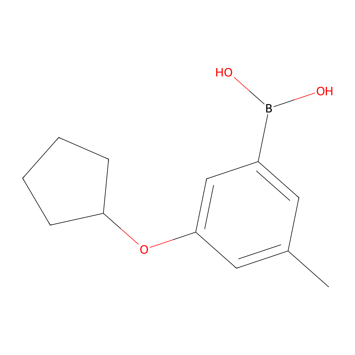 (3-(Cyclopentyloxy)-5-methylphenyl)boronic acid molecular structure, CAS 1256346-07-2