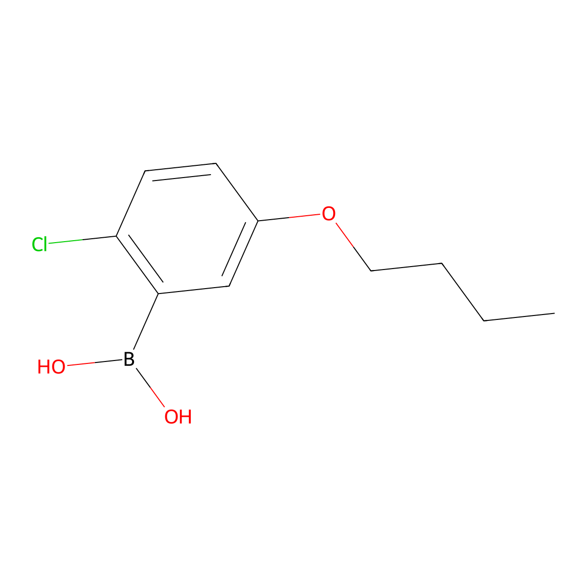 (5-Butoxy-2-chlorophenyl)boronic acid molecular structure, CAS 1256346-09-4
