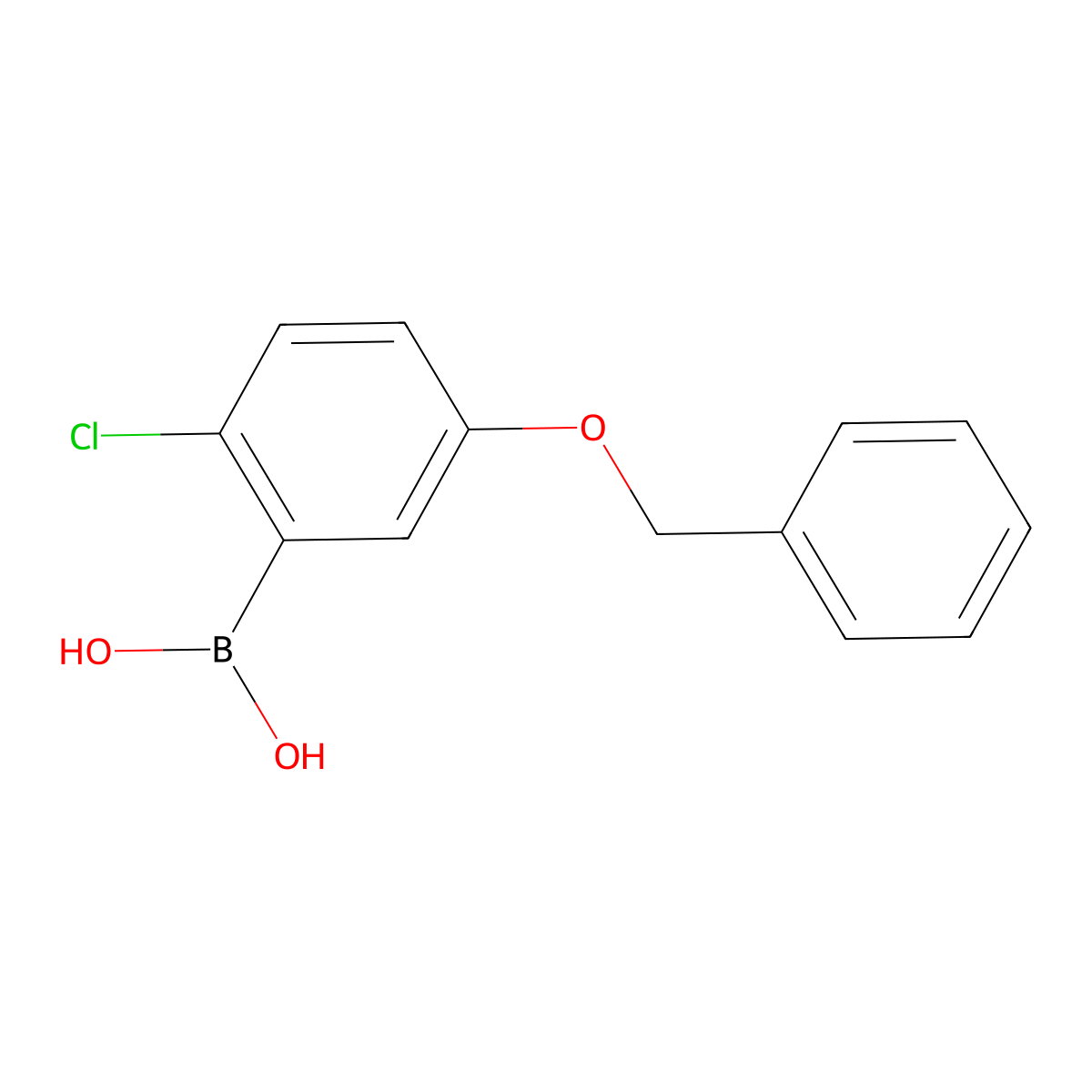 (5-(Benzyloxy)-2-chlorophenyl)boronic acid molecular structure, CAS 1256346-10-7