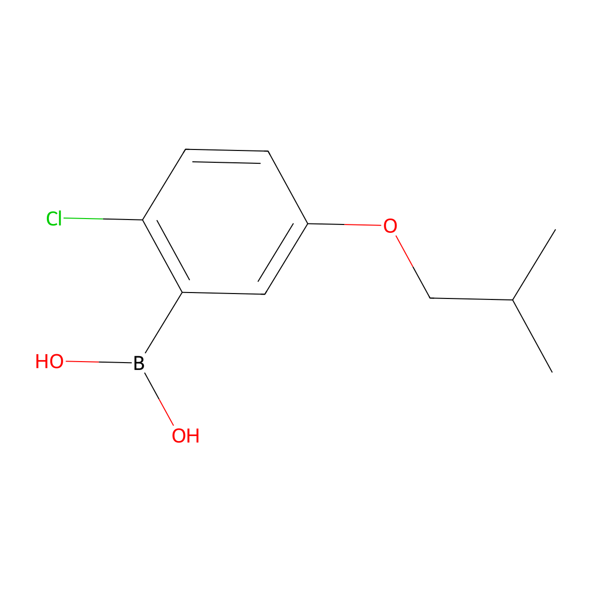 2-Chloro-5-isobutoxyphenylboronic acid molecular structure, CAS 1256346-11-8