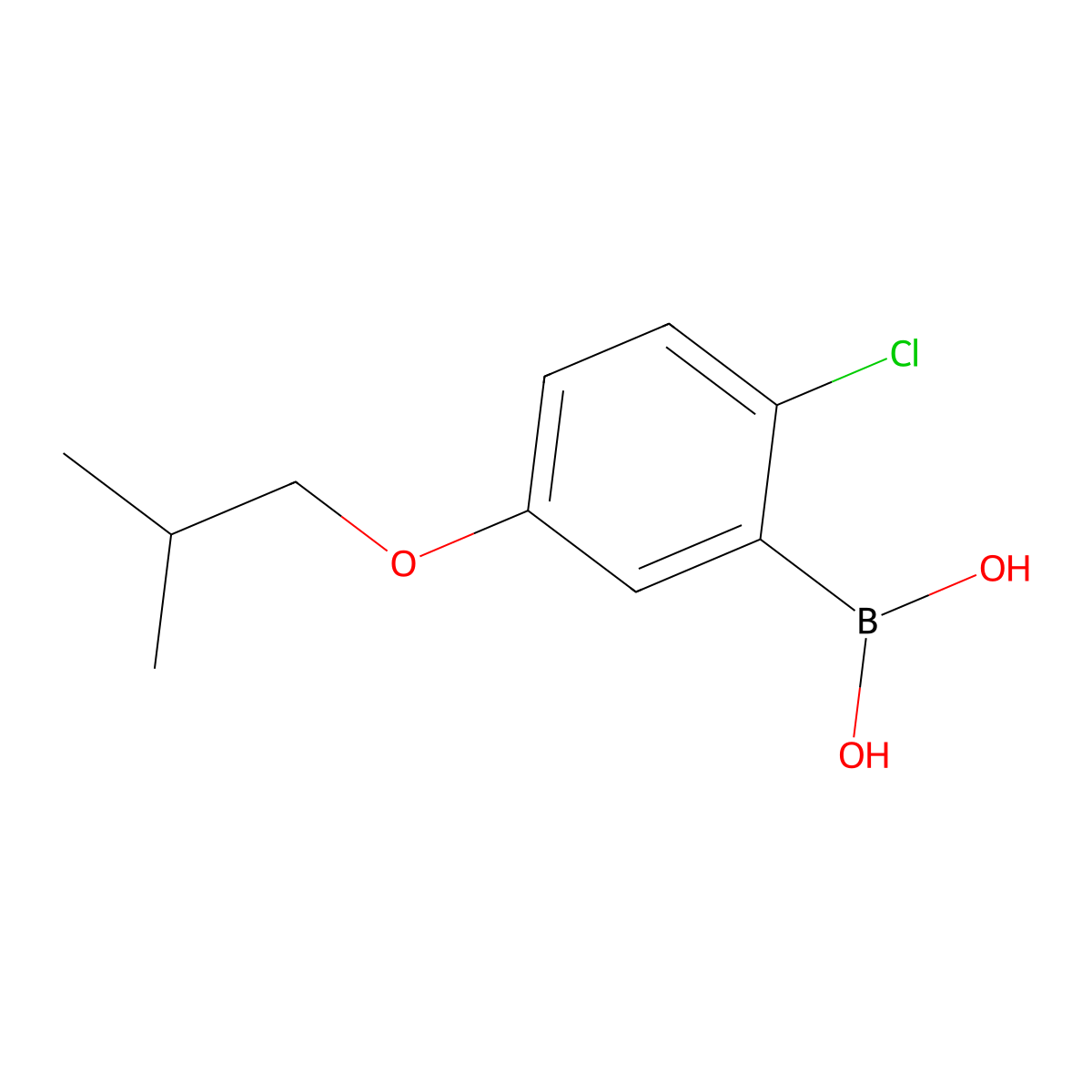 2-Chloro-5-isobutoxyphenylboronic acid molecular structure, CAS 1256346-11-8