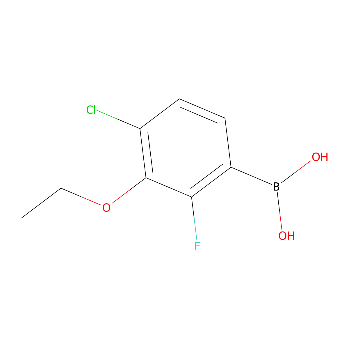 4-Chloro-3-ethoxy-2-fluorophenylboronic acid molecular structure, CAS 1256346-20-9