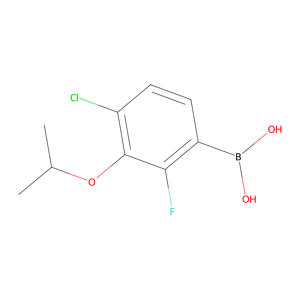 4-Chloro-2-fluoro-3-isopropoxyphenylboronic acid molecular structure, CAS 1256346-21-0