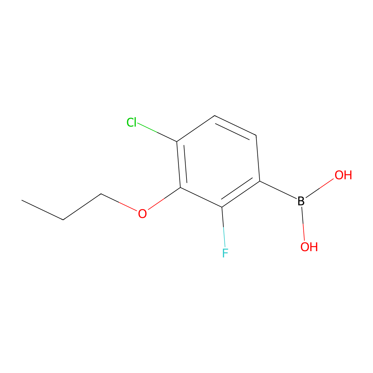 4-Chloro-2-fluoro-3-propoxyphenylboronic acid molecular structure, CAS 1256346-23-2