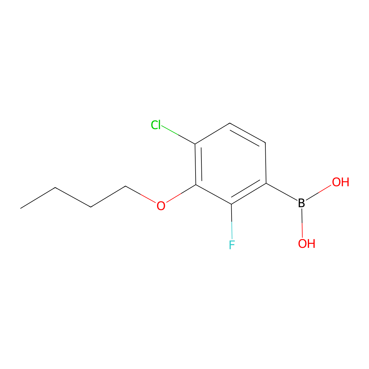 3-Butoxy-4-chloro-2-fluorophenylboronic acid molecular structure, CAS 1256346-25-4