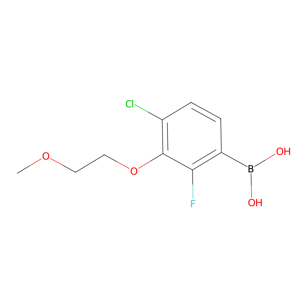 4-Chloro-2-fluoro-3-(2-methoxyethoxy)phenylboronic acid molecular structure, CAS 1256346-26-5