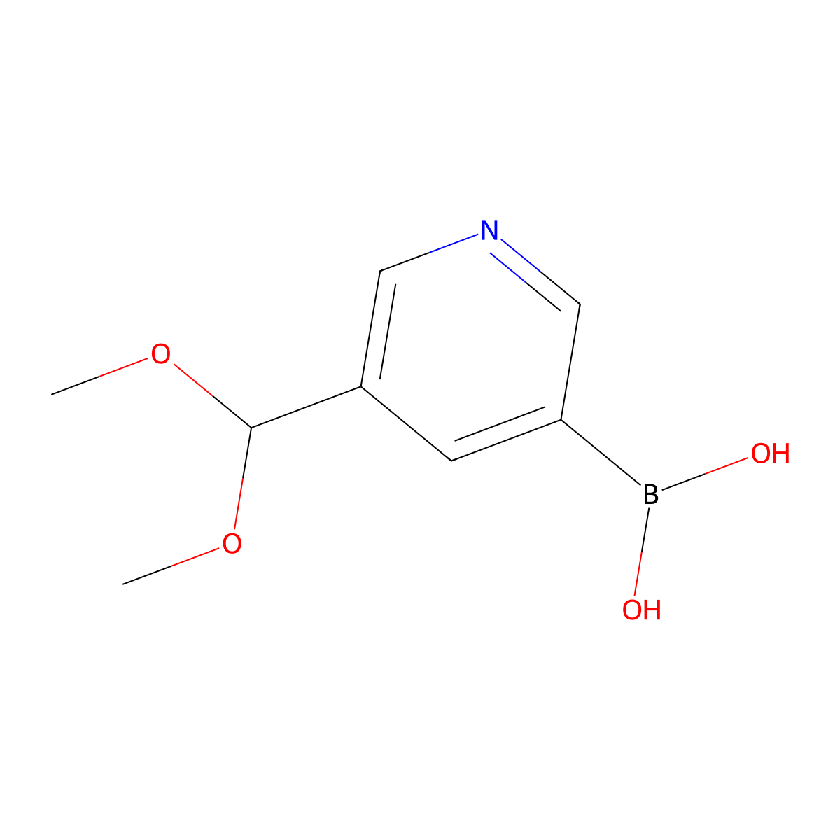 5-(Dimethoxymethyl)pyridine-3-boronic acid molecular structure, CAS 1256346-31-2