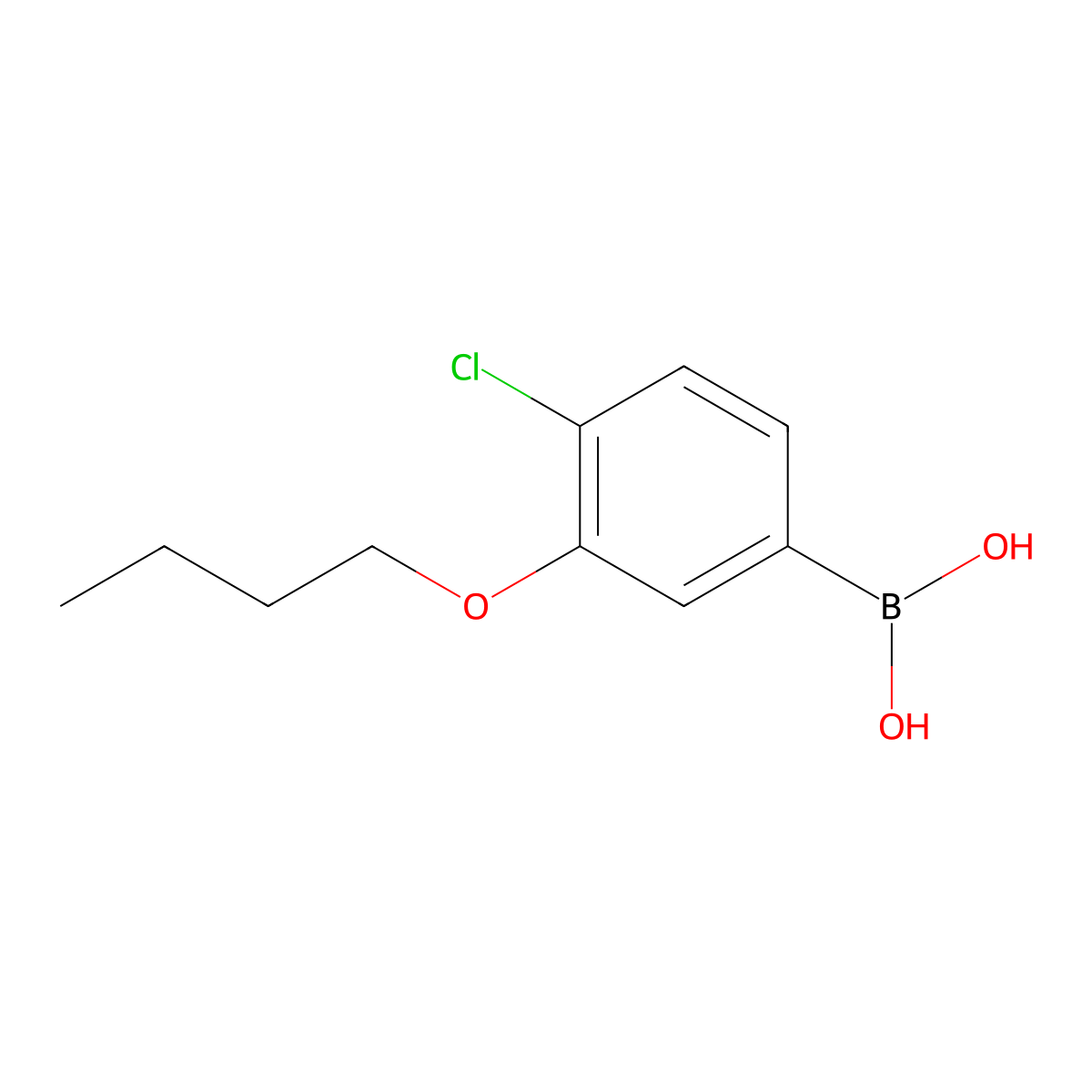 (3-Butoxy-4-chlorophenyl)boronic acid molecular structure, CAS 1256346-36-7