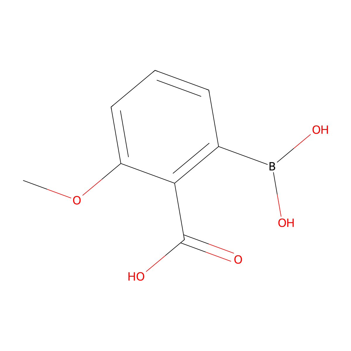 2-Borono-6-methoxybenzoic acid molecular structure, CAS 1256346-40-3