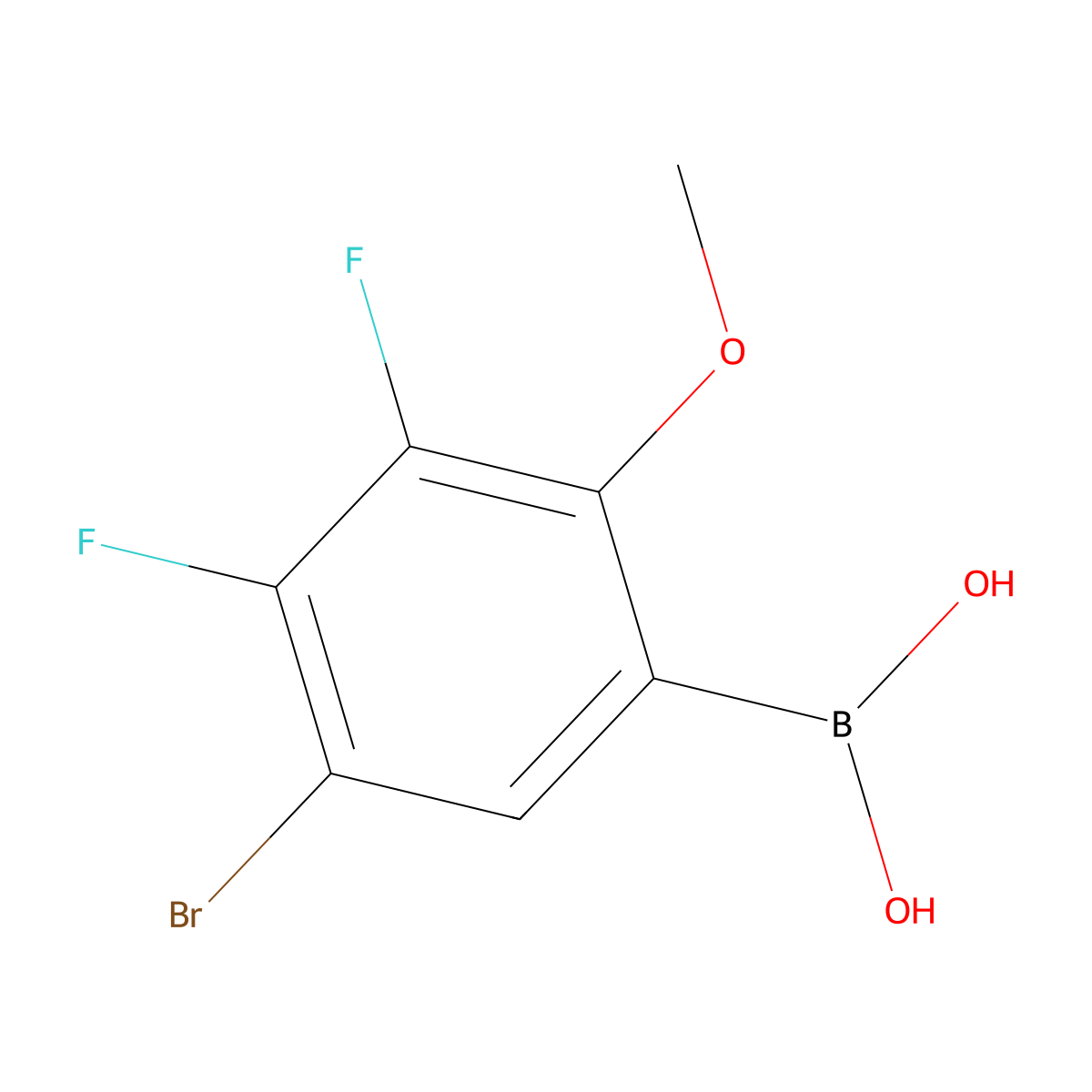 5-Bromo-3,4-difluoro-2-methoxyphenylboronic acid molecular structure, CAS 1256346-43-6