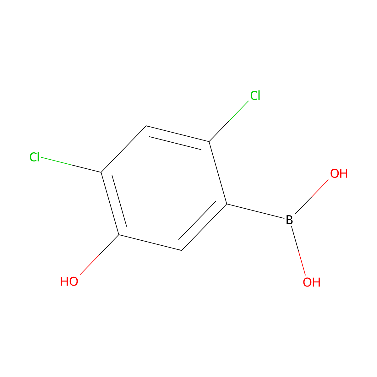 2,4-Dichloro-5-hydroxyphenylboronic acid molecular structure, CAS 1256346-44-7