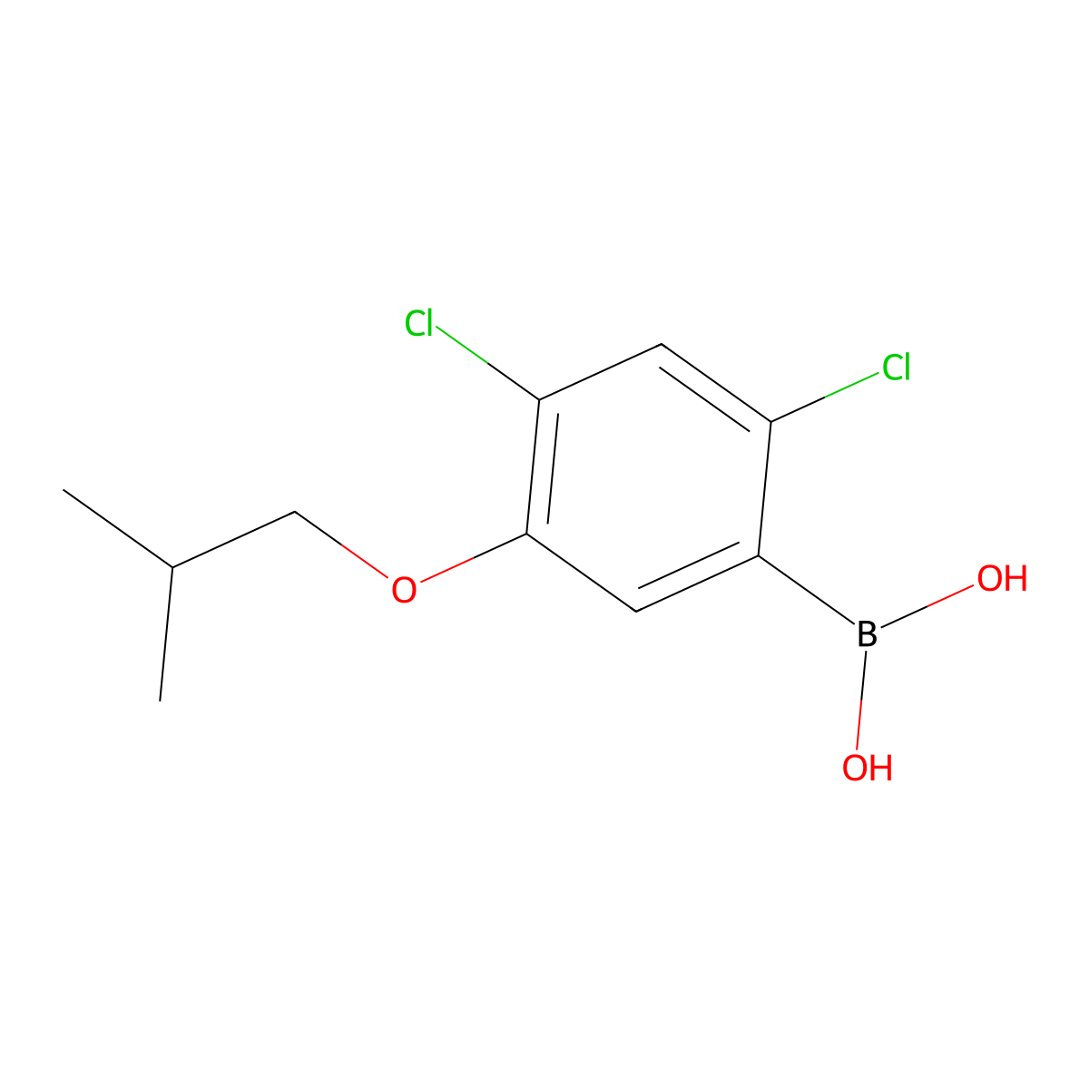 (2,4-Dichloro-5-isobutoxyphenyl)boronic acid molecular structure, CAS 1256346-46-9