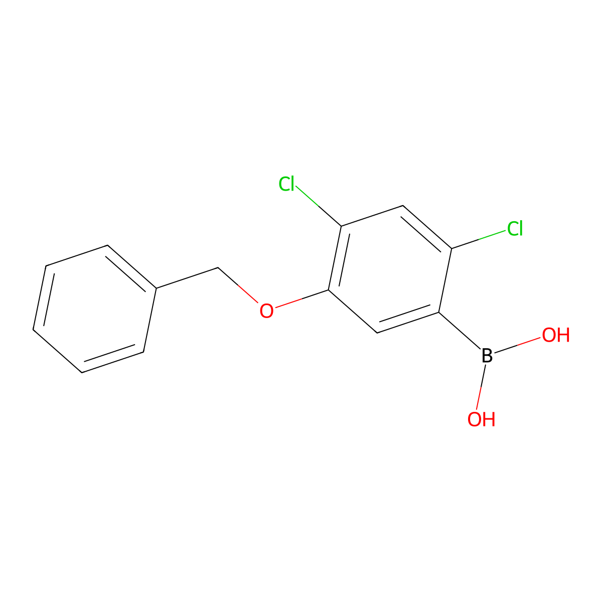 (5-(Benzyloxy)-2,4-dichlorophenyl)boronic acid molecular structure, CAS 1256346-47-0