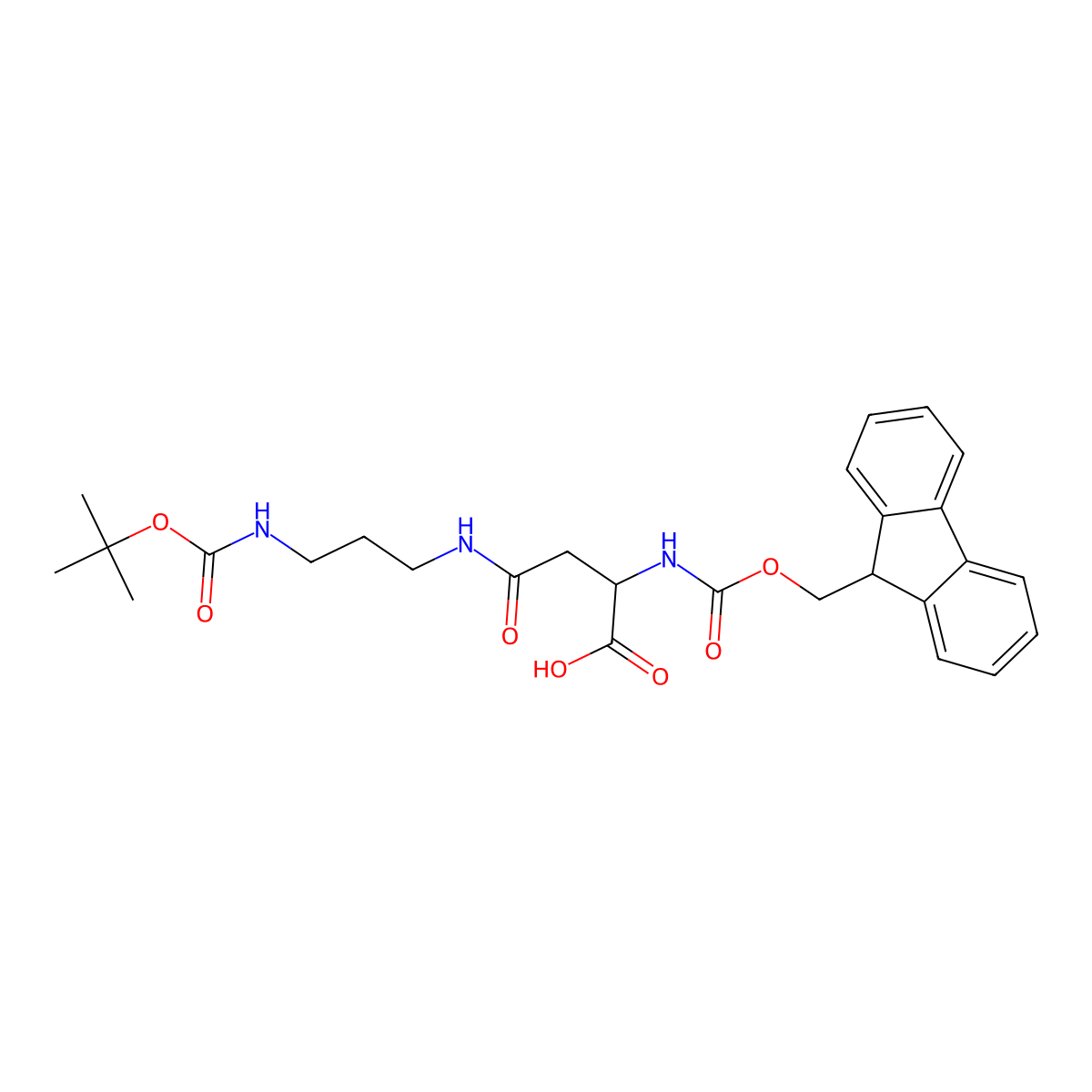 N2-Fmoc-N4-(3-Boc-aminopropyl)-L-asparagine molecular structure, CAS 1256346-49-2