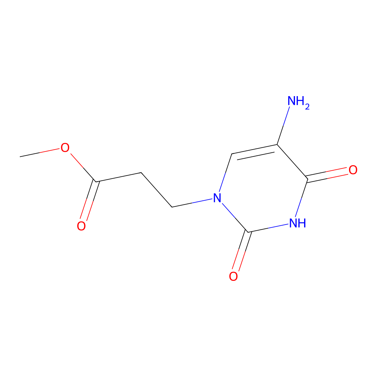 Methyl 3-(5-amino-2,4-dioxo-3,4-dihydropyrimidin-1(2h)-yl)propanoate molecular structure, CAS 1256346-74-3