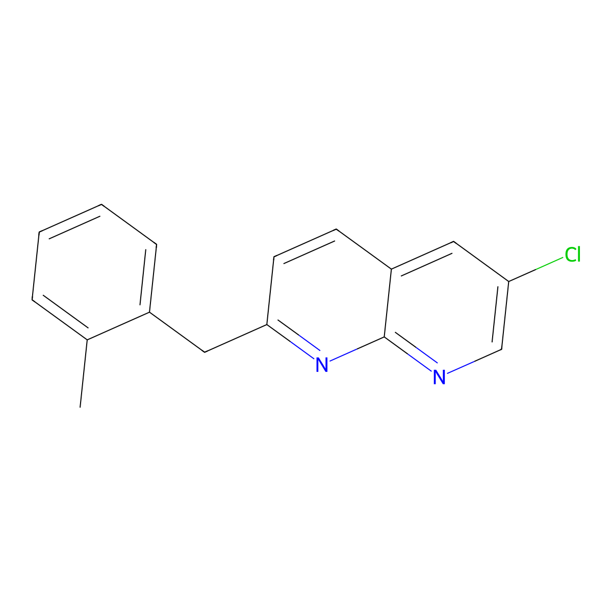 6-Chloro-2-(2-methylbenzyl)-1,8-naphthyridine molecular structure, CAS 1256347-65-5