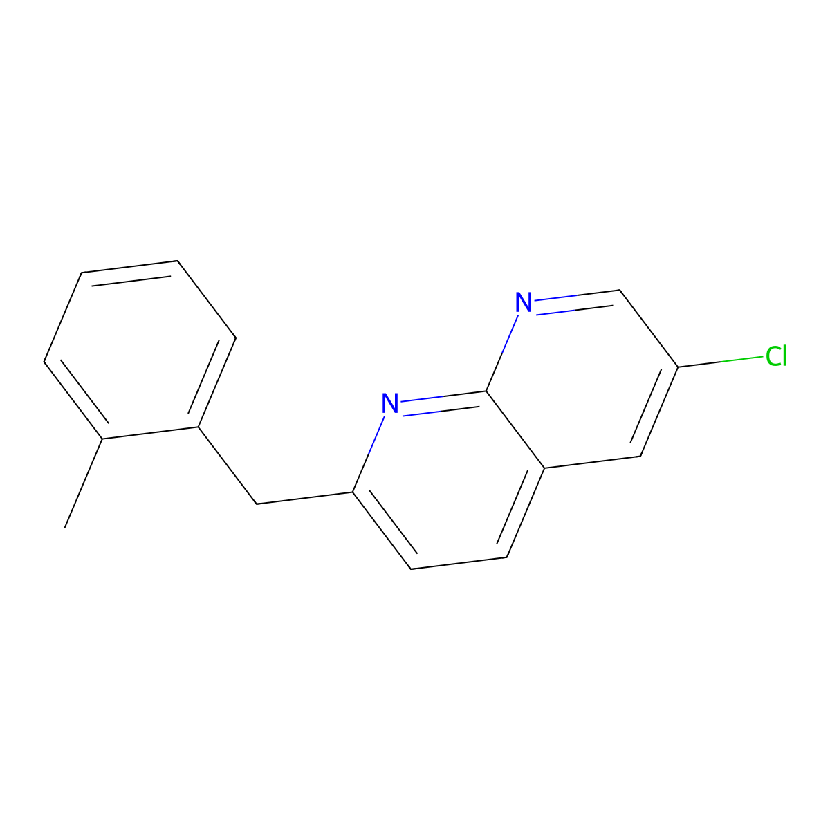 6-Chloro-2-(2-methylbenzyl)-1,8-naphthyridine molecular structure, CAS 1256347-65-5
