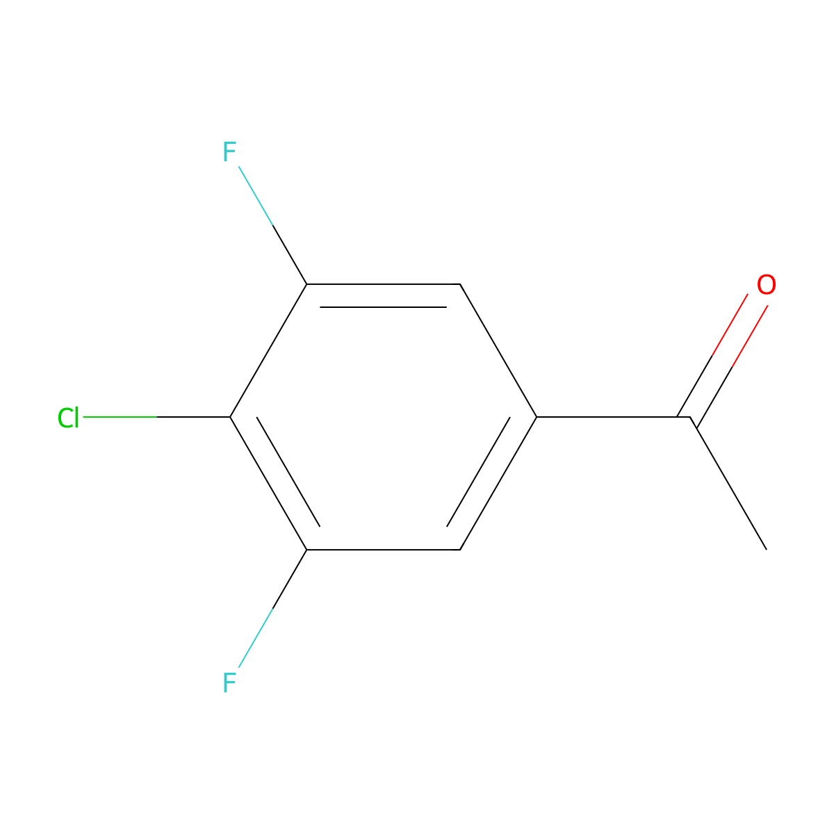 1-(4-Chloro-3,5-difluorophenyl)ethan-1-one molecular structure, CAS 1256352-85-8
