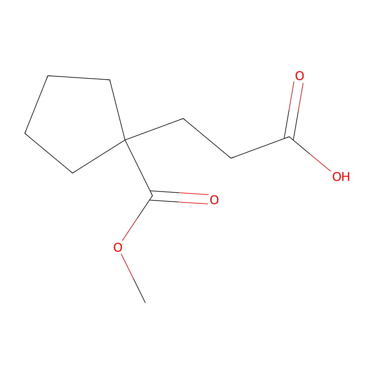 3-[1-(Methoxycarbonyl)cyclopentyl]propanoic acid molecular structure, CAS 1256353-04-4