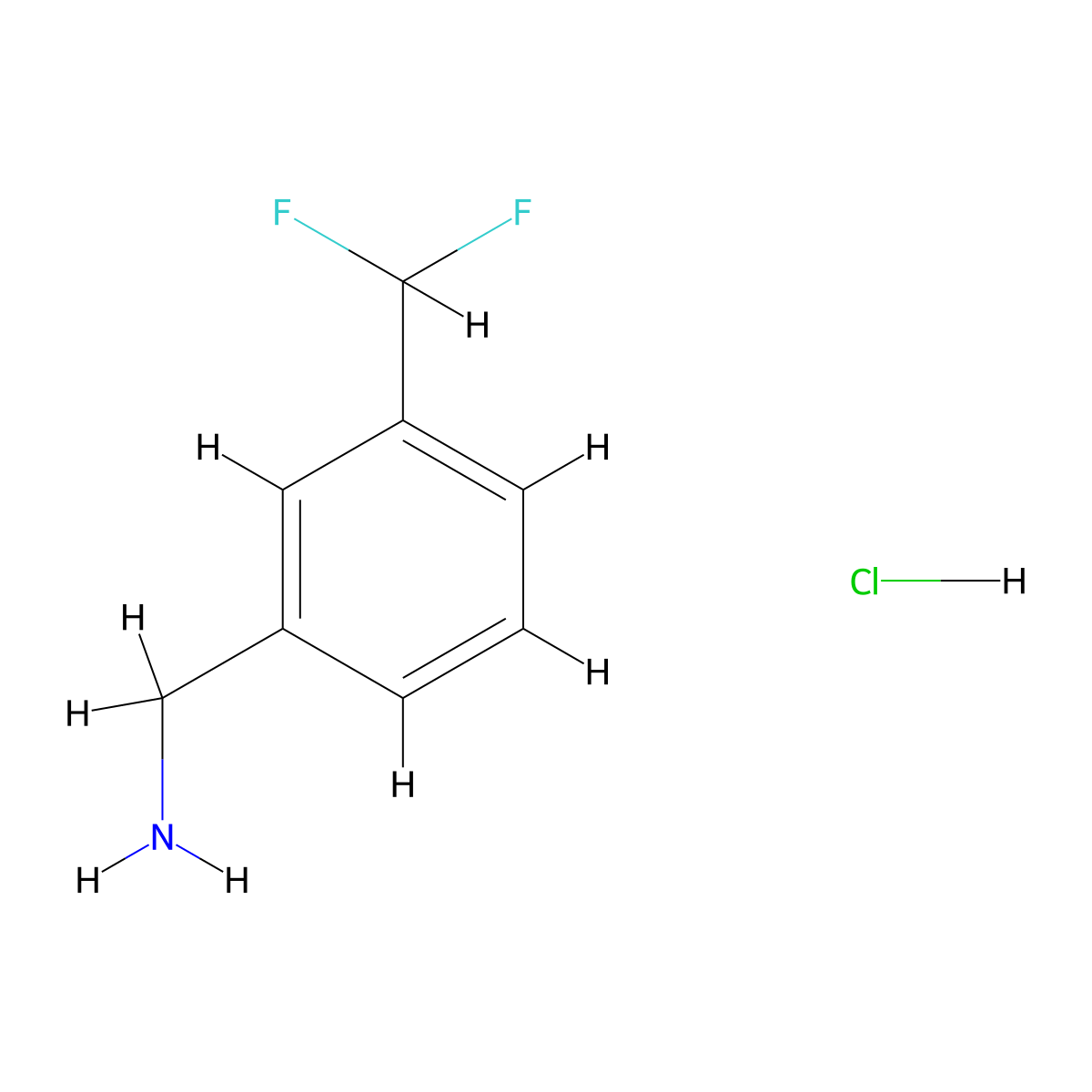 (3-(Difluoromethyl)phenyl)methanamine hydrochloride molecular structure, CAS 1256353-07-7