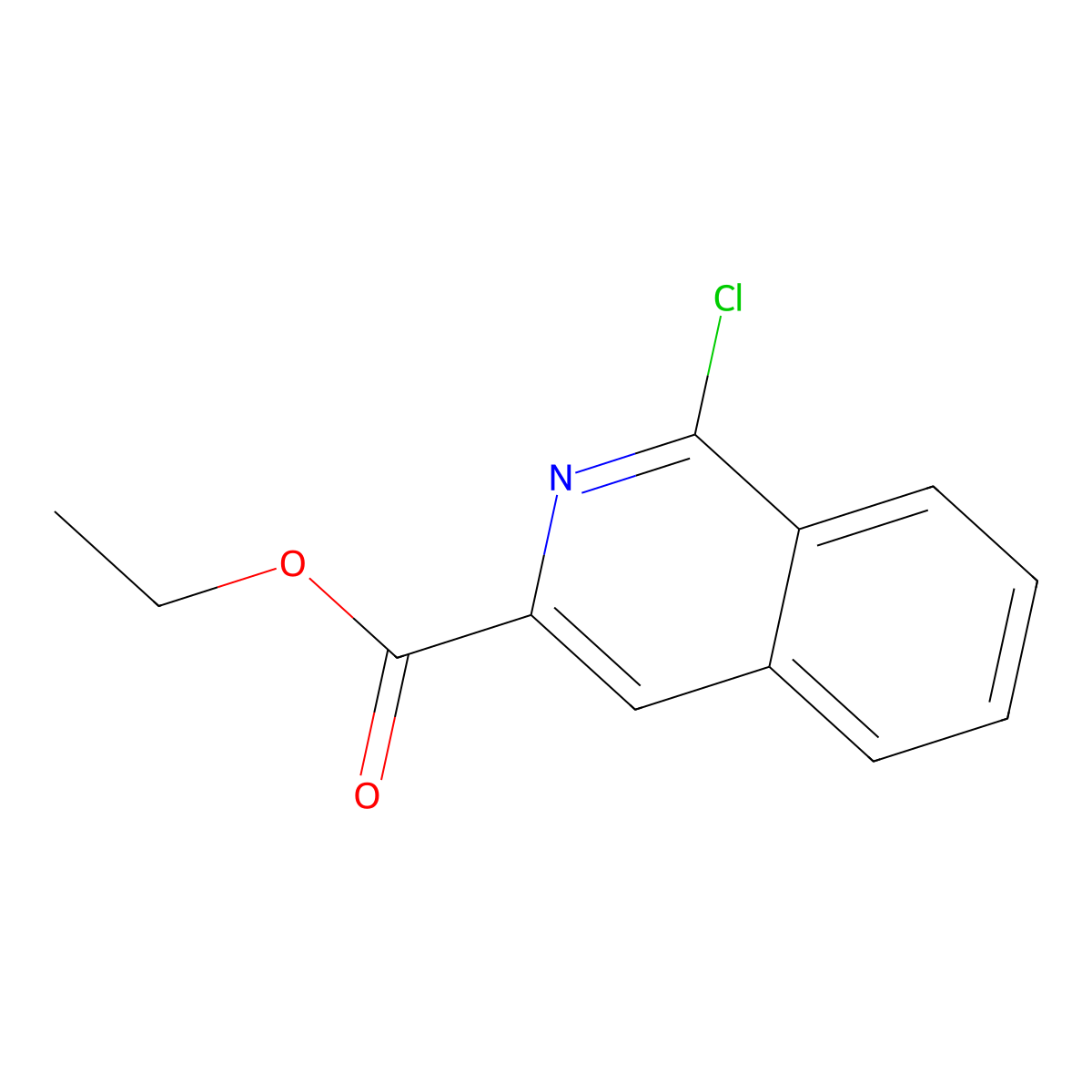Ethyl 1-chloroisoquinoline-3-carboxylate molecular structure, CAS 1256353-08-8
