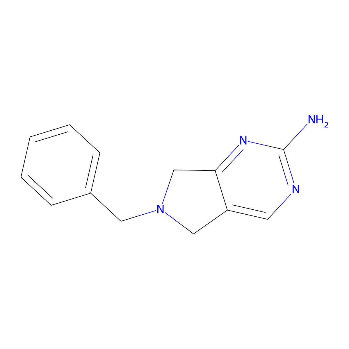 6-Benzyl-6,7-dihydro-5H-pyrrolo[3,4-d]pyrimidin-2-amine molecular structure, CAS 1256353-14-6