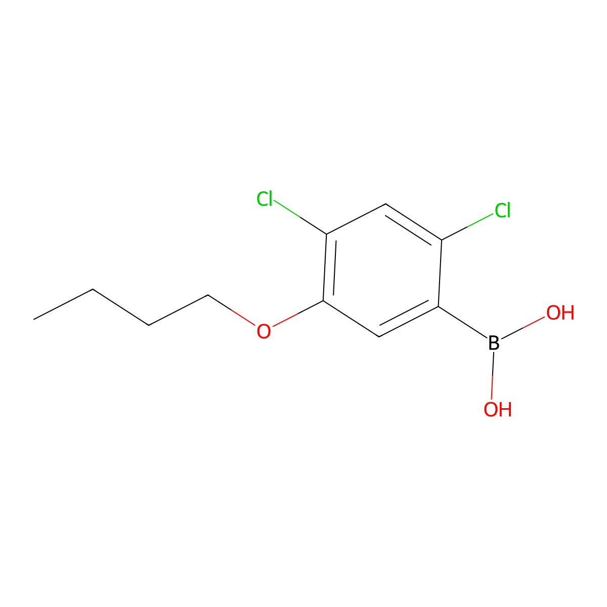 (5-Butoxy-2,4-dichlorophenyl)boronic acid molecular structure, CAS 1256354-88-7