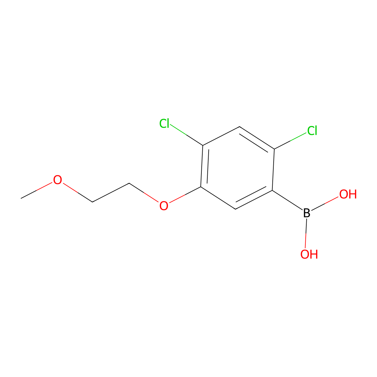 2,4-Dichloro-5-(2-methoxyethoxy)phenylboronic acid molecular structure, CAS 1256354-89-8